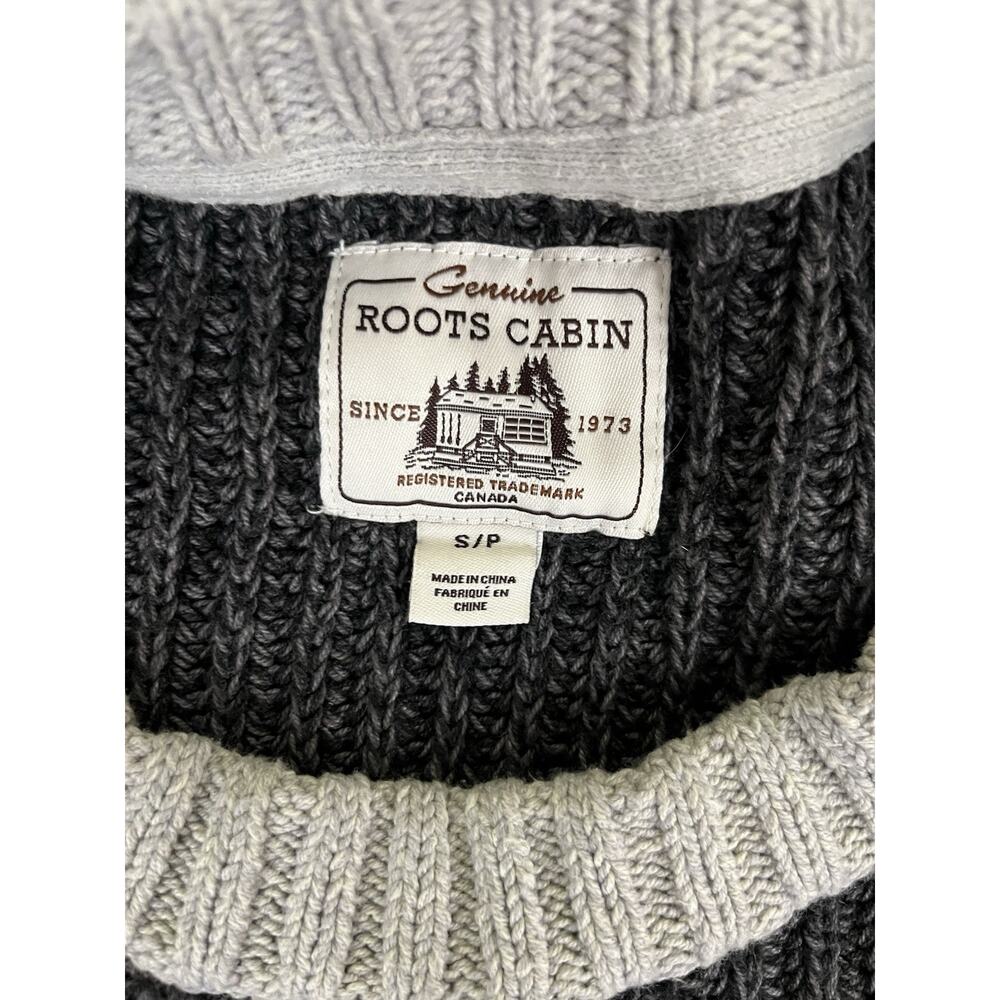 Roots Cabin Womens Oversize Size S Sweater Cozy Chunky Knit Gray Crew Pullover - Picture 4 of 8